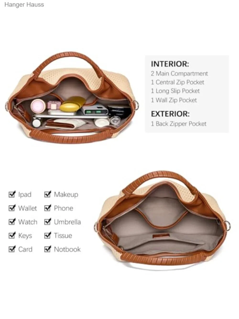 Genuine Leather Satchel Handbag Womens Purse Adjustable Strap